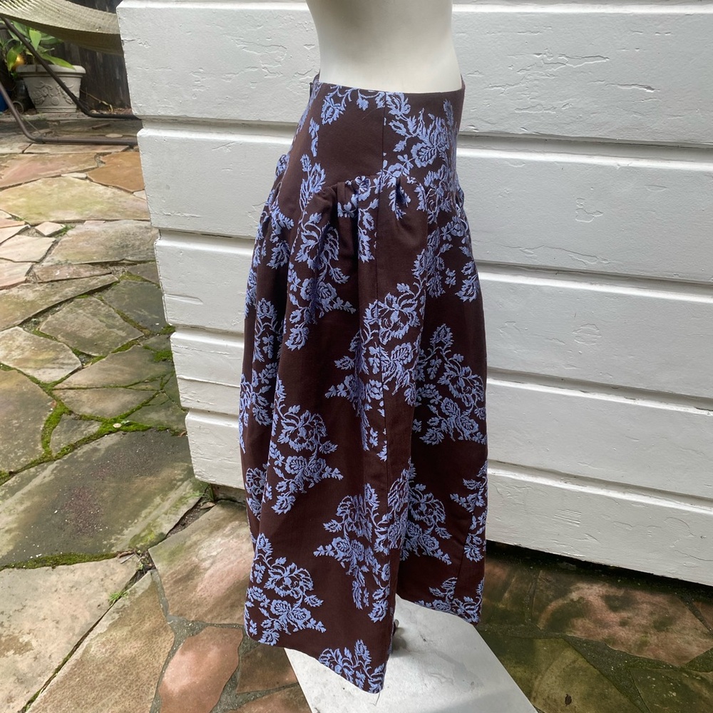 By Anthropologie Brocade Midi Elegant Brown Patterned Skirt NWT 2P - Picture 16 of 16
